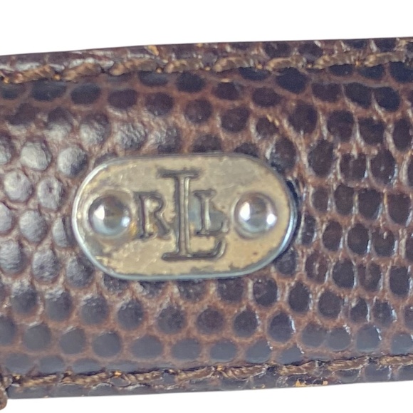 LAUREN RALPH LAUREN Brown Leather Belt Snake Print Size XL - Picture 3 of 8